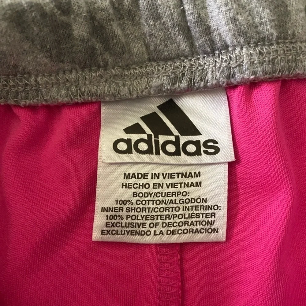 ADIDAS-PINK AND GRAY ATHLETIC SKIRT AND TOP-SIZE 6